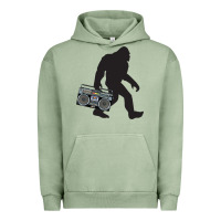 Pigment Oil Green bigfoot beatbox boom box retro   bigfoot boom box Urban Hoodie - DesigneFamous