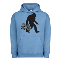 Pigment Pebble Blue bigfoot beatbox boom box retro   bigfoot boom box Urban Hoodie - DesigneFamous