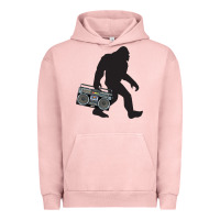 Pigment Salmon bigfoot beatbox boom box retro   bigfoot boom box Urban Hoodie - DesigneFamous