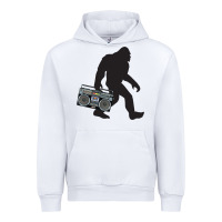 White bigfoot beatbox boom box retro   bigfoot boom box Urban Hoodie - DesigneFamous