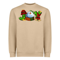 Mushroom joy for christmas with snowman Heavyweight Sweatshirt - AdoDesignShop
