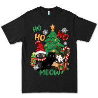 Black ho ho ho meow Premium Tee - CowGirlArtShop