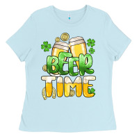 Baby Blue St.Patrick's Beer time Ladies Tee - HowdyJamesFarm