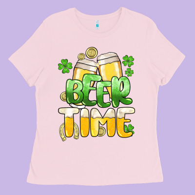 St.patrick's Beer Time Ladies Tee Designed By Howdyjamesfarm
