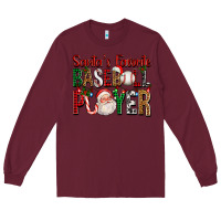 Burgundy santa's favorite baseball player for christmas Long Sleeve Tee - FaDigitalArtStudio