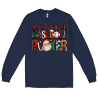 Navy santa's favorite baseball player for christmas Long Sleeve Tee - FaDigitalArtStudio