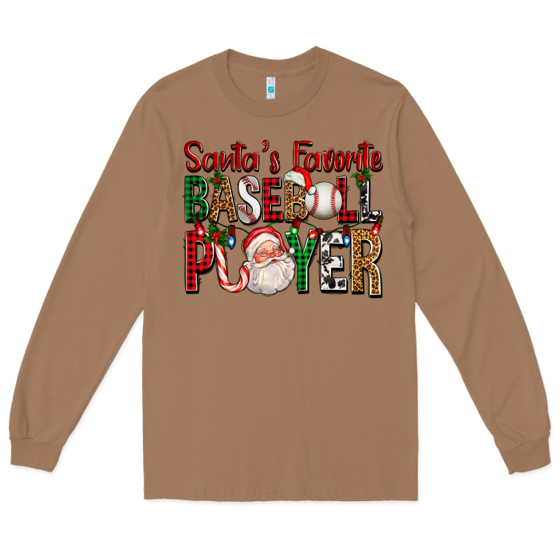 Santa's Favorite Baseball Player For Christmas Long Sleeve Tee by FaDigitalArtStudio | Teevron