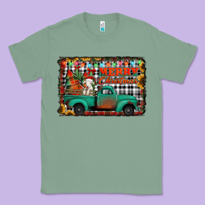 Merry Christmas Farm Truck Classic Tee Designed By Jasminsmagicworld