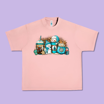 Winter Snowman Coffee Cups Urban Heavy Tee Designed By Jasminsmagicworld
