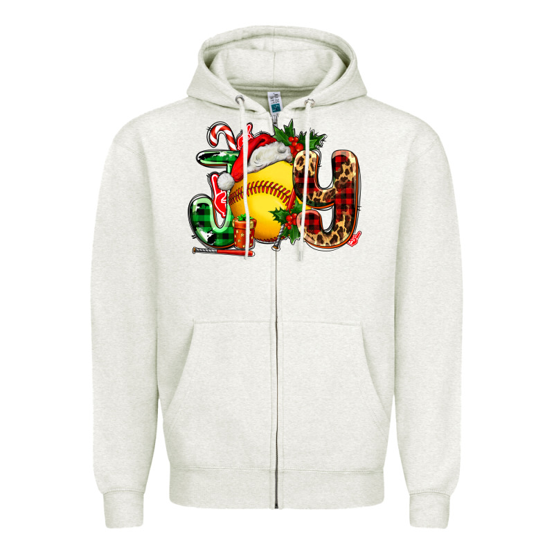Joy With Softball Zipper Hoodie by AdoDesignShop | Teevron