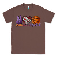 Chestnut peace love basketball Classic Tee - HowdyJamesFarm