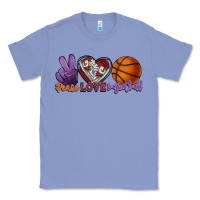 Colony Blue peace love basketball Classic Tee - HowdyJamesFarm