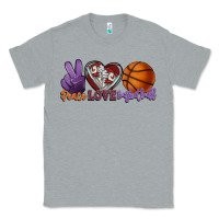 Heather Grey peace love basketball Classic Tee - HowdyJamesFarm
