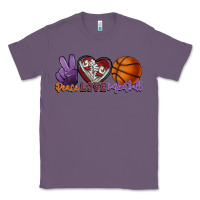 Lavender peace love basketball Classic Tee - HowdyJamesFarm