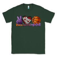 Sports Green peace love basketball Classic Tee - HowdyJamesFarm