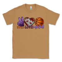 Toasted Coconut peace love basketball Classic Tee - HowdyJamesFarm