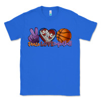 True Royal peace love basketball Classic Tee - HowdyJamesFarm