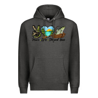 Charcoal Heather Camouflage Peace Love Striped Bass Premium Hoodie - LillyAllenDesigns