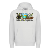 Dove Grey Camouflage Peace Love Striped Bass Premium Hoodie - LillyAllenDesigns
