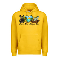 Lemon Camouflage Peace Love Striped Bass Premium Hoodie - LillyAllenDesigns
