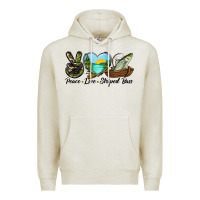 Oatmeal Heather Camouflage Peace Love Striped Bass Premium Hoodie - LillyAllenDesigns