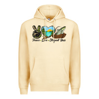 Camouflage Peace Love Striped Bass Premium Hoodie | Teevron