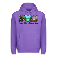Purple Camouflage Peace Love Striped Bass Premium Hoodie - LillyAllenDesigns