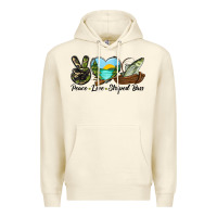 Sandshell Camouflage Peace Love Striped Bass Premium Hoodie - LillyAllenDesigns