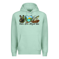 Seafoam Camouflage Peace Love Striped Bass Premium Hoodie - LillyAllenDesigns