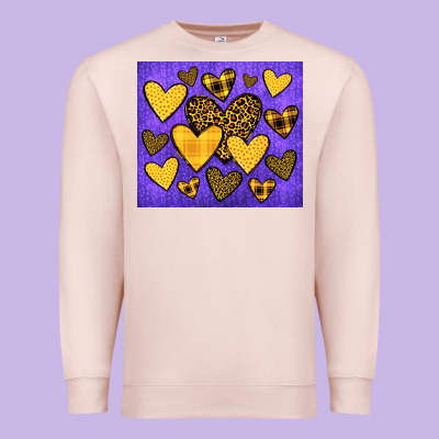 Team Spirit Color Purple And Gold Premium Sweatshirt Designed By Jahusdesignshop