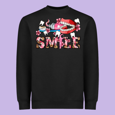 Smile With Teeth And Brush Heavyweight Sweatshirt Designed By Adodesignshop