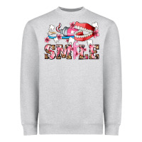 Heather Grey smile with teeth and brush Heavyweight Sweatshirt - AdoDesignShop