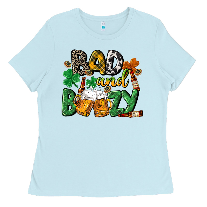 Bad And Boozy St. Patrick's Day Ladies Tee by CowGirlArtShop | Teevron