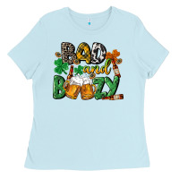 Baby Blue Bad and boozy St. Patrick's Day Ladies Tee - CowGirlArtShop