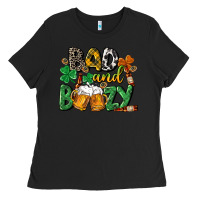 Black Bad and boozy St. Patrick's Day Ladies Tee - CowGirlArtShop