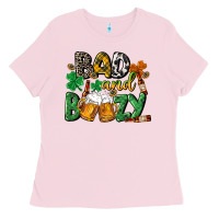 Bubblegum Pink Bad and boozy St. Patrick's Day Ladies Tee - CowGirlArtShop