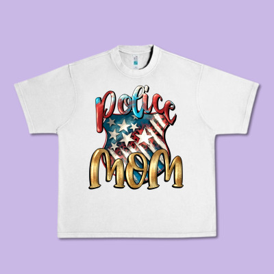 Police Mom Urban Heavy Tee Designed By Fadigitalartstudio