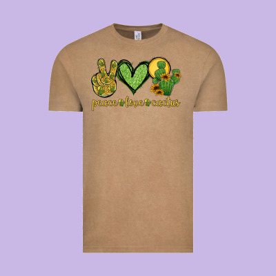 Peace Love Cactus Vintage Tee Designed By Jasminsmagicworld