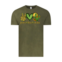 Vintage Olive peace love cactus Vintage Tee - Jasminsmagicworld