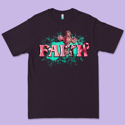 Faith Breast Cancer Premium Tee Designed By Cowgirlartshop