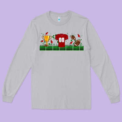 Trophy Cup American Football Uniform Libbey Glass Long Sleeve Tee Designed By Bundleandbundleshop