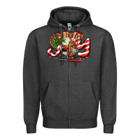 Charcoal Heather joy with baseball and christmas gift and candies Zipper Hoodie - AdoDesignShop