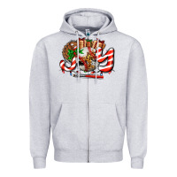 Heather Grey joy with baseball and christmas gift and candies Zipper Hoodie - AdoDesignShop