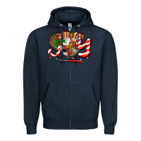 Navy joy with baseball and christmas gift and candies Zipper Hoodie - AdoDesignShop