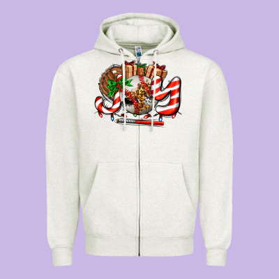 Joy With Baseball And Christmas Gift And Candies Zipper Hoodie Designed By Adodesignshop
