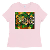 Bubblegum Pink st patricks day lucky clover and coins Ladies Tee - CowGirlArtShop
