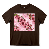 Chocolate Brown hibiscus flowers with glitter Heavy Core Tee - TumblerDesignByShophia