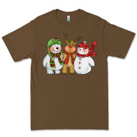 Cacao christmas polar bear reindeer and snowman Premium Tee - CowGirlArtShop