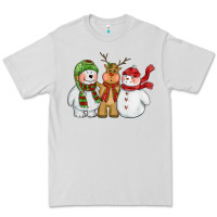 Dove Grey christmas polar bear reindeer and snowman Premium Tee - CowGirlArtShop
