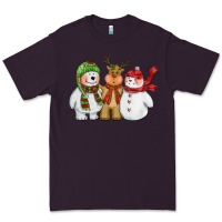 Plum christmas polar bear reindeer and snowman Premium Tee - CowGirlArtShop